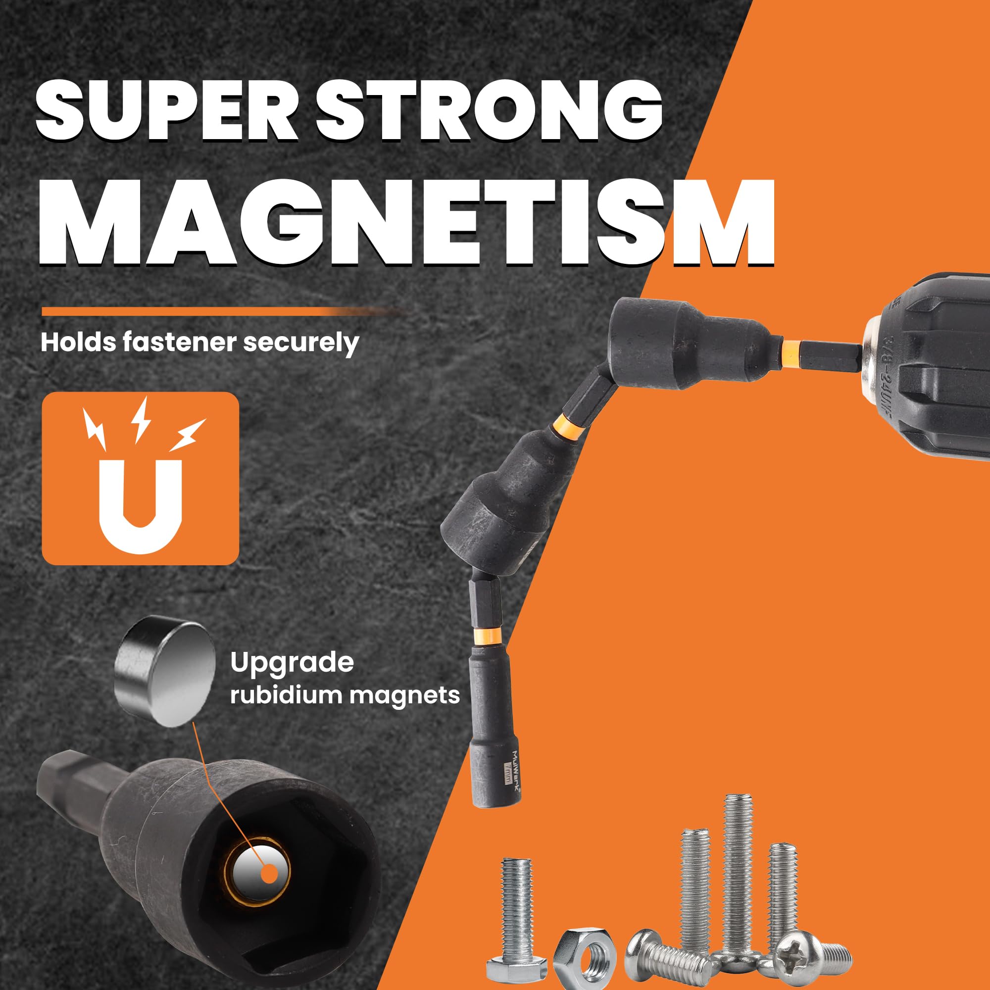 MulWark magnetic nut drivers in metric and SAE sizes ready for use
