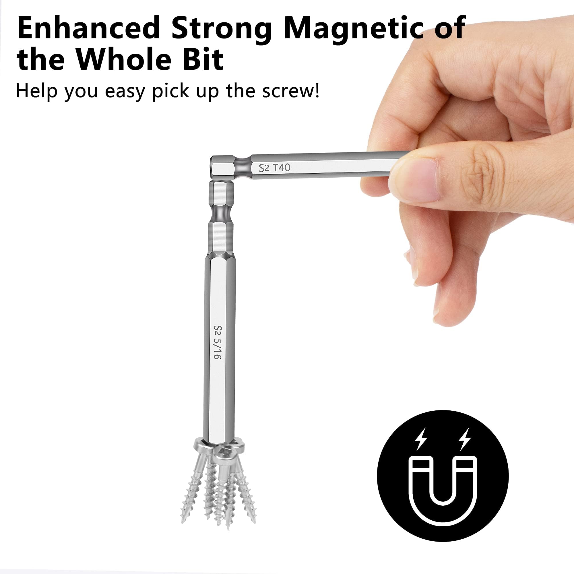 Convenient plastic case with rubber strips keeps bits secure during transport