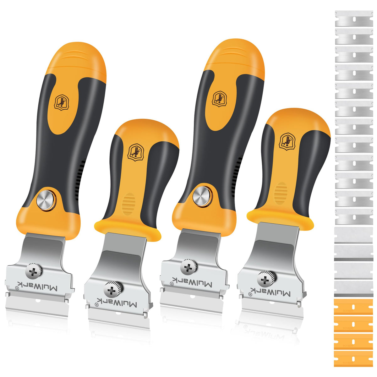 MulWark four-handle razor blade scraper for versatile cleaning tasks