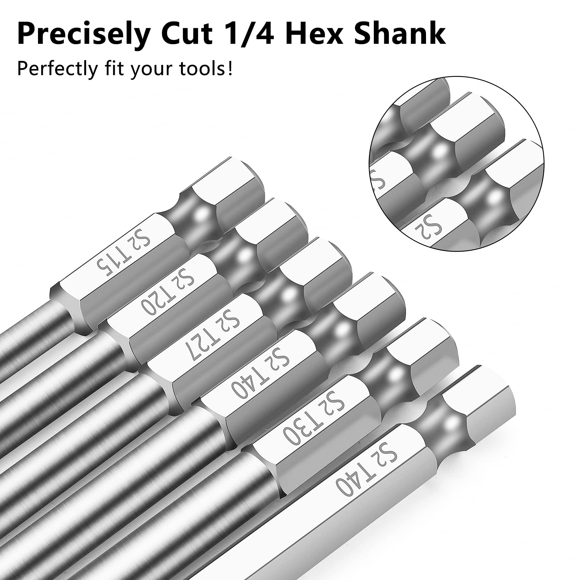 S2 steel construction with rust-resistant finish preserves sharpness and longevity