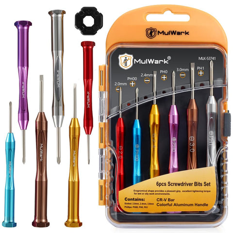 MULWARK small screwdriver set case keeps tools organized for on-the-go repair tasks.