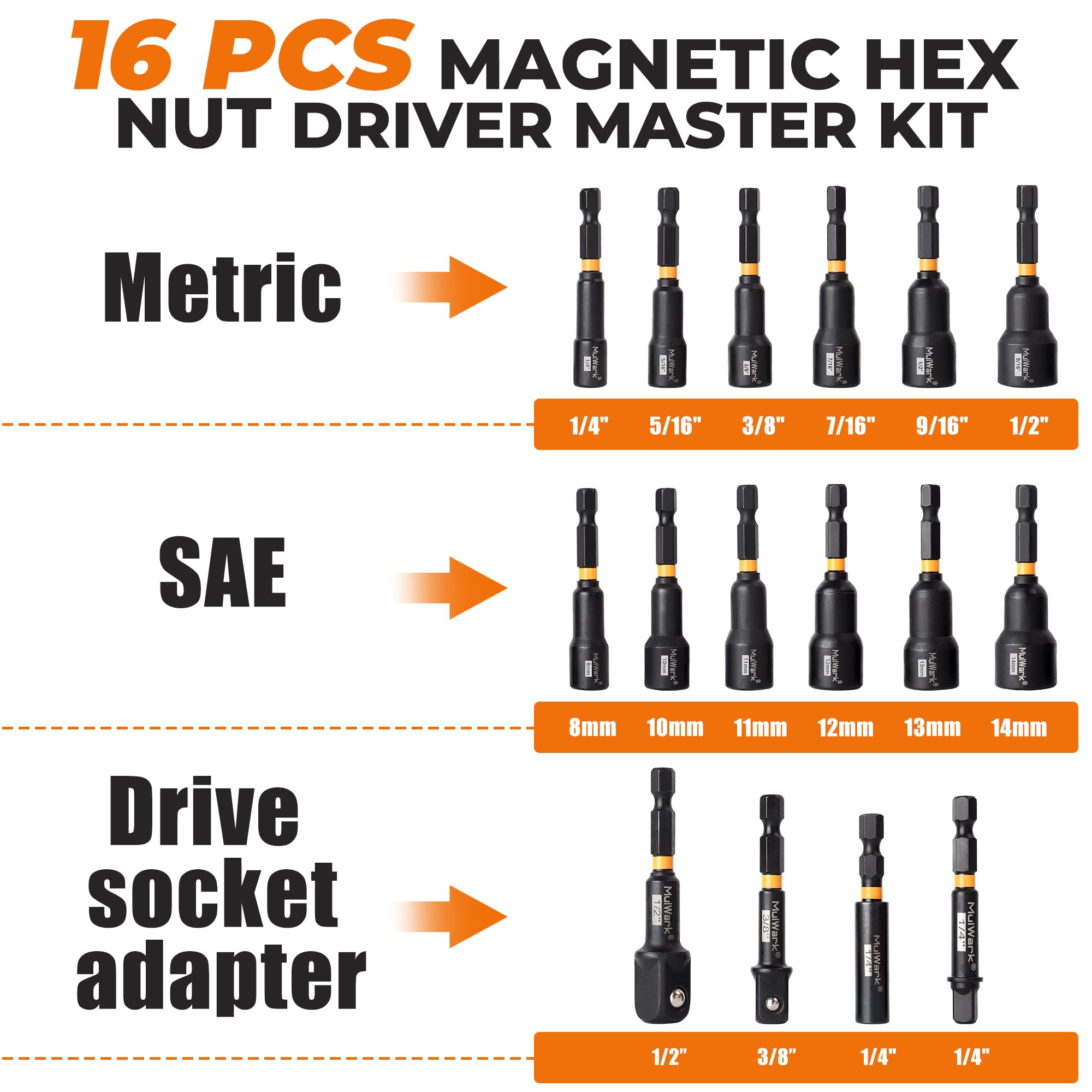 MulWark socket-adapters for versatile fits across tools and projects.