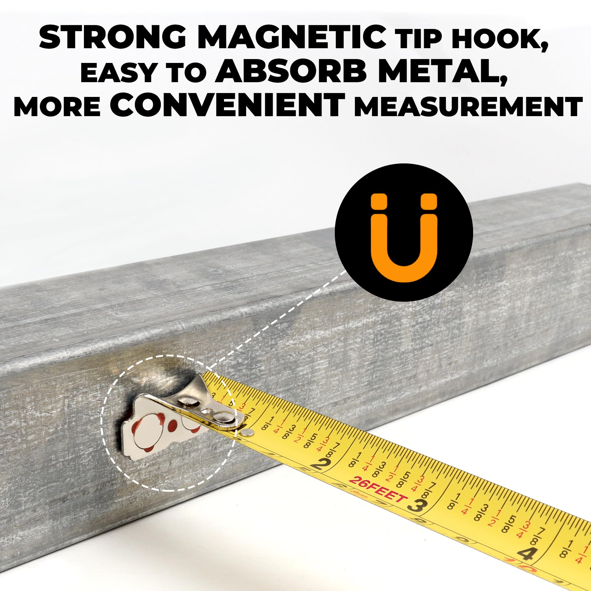MulWARK magnetic hook clings to metal surfaces for hands-free measurements