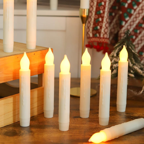 MUMCHASI flameless taper candle 6inch glows safely for cozy tables