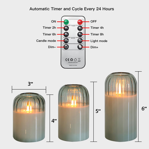 MUMCHASI safe flameless candles in glass jars