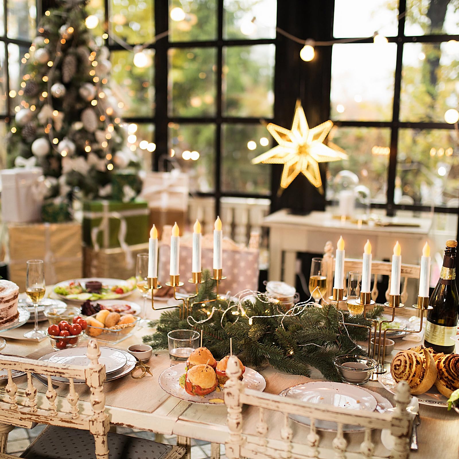 MUMCHASI tabletop centerpiece candles enhancing festive ambiance.