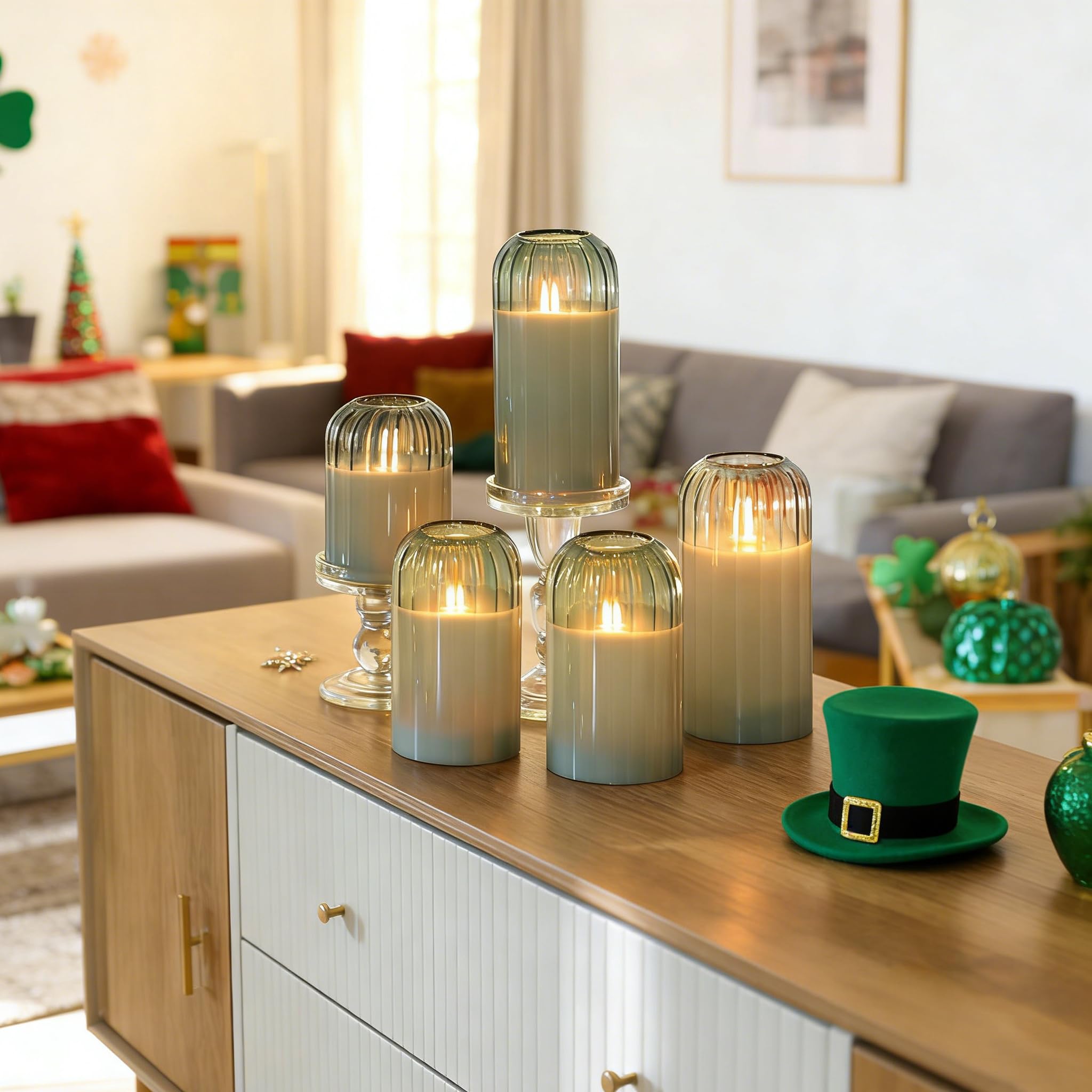 MUMCHASI warm glow candles on dining table setup