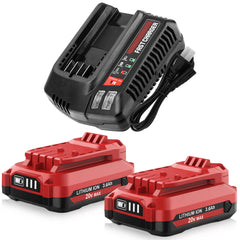 Munikind 2-pack 20V battery with 3600mAh capacity for longer cordless runtime