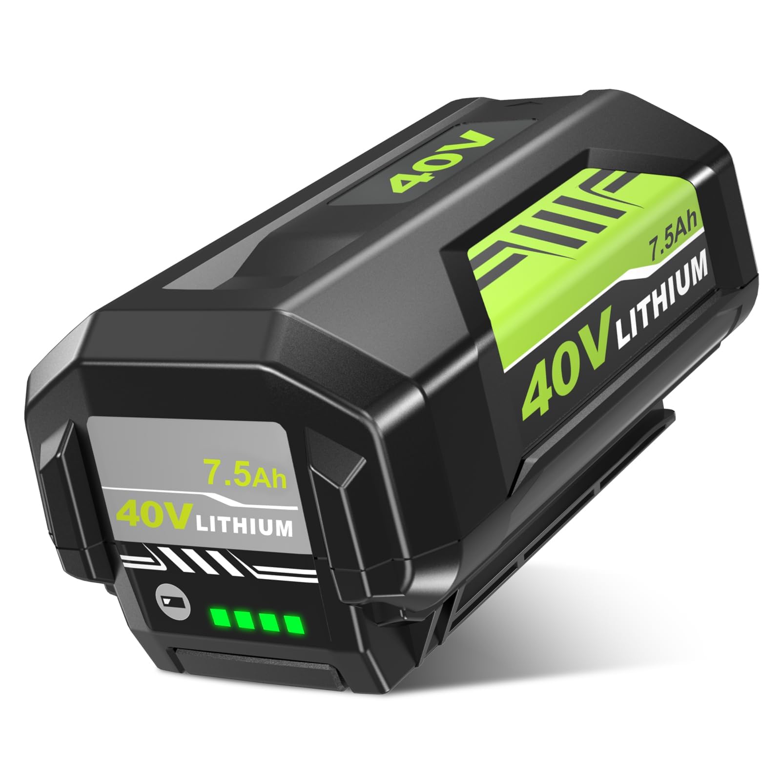 Munikind 40V battery front view showing high capacity for longer tool run times.