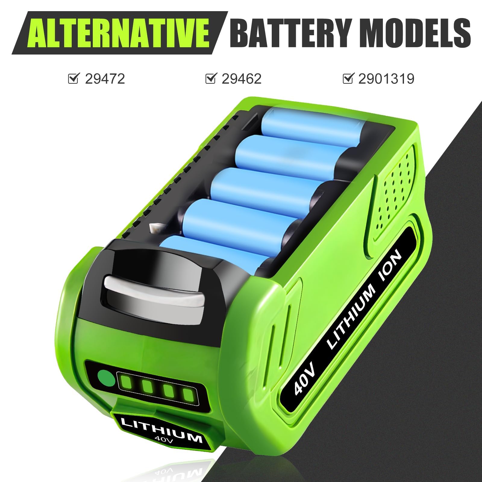 Munikind 40V battery fit with GreenWorks tools for versatile use