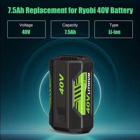 Munikind 40V battery with LED indicators for easy charge monitoring.