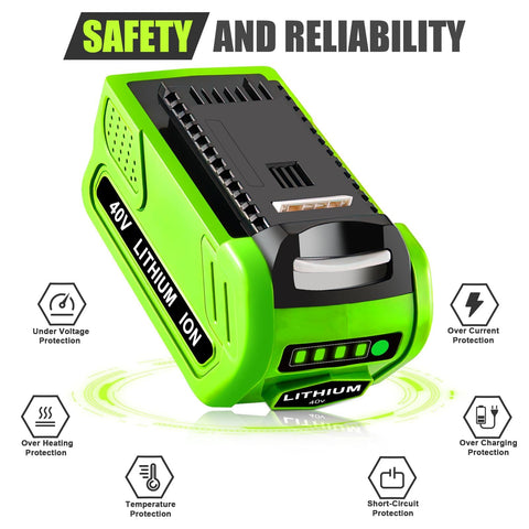 Munikind 40V battery with tool-clamp interface shows secure connection