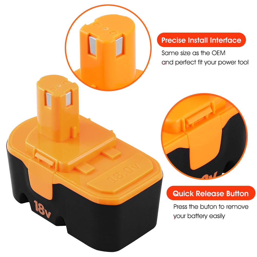 Munikind BPP1820-ryobi-18v replacement battery compatible with tools