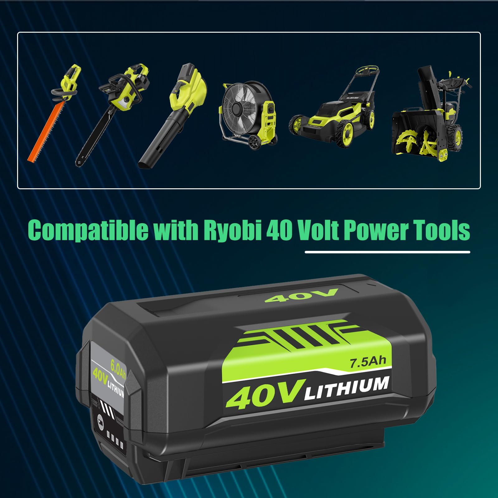 Munikind battery compatible with Ryobi 40V power tools