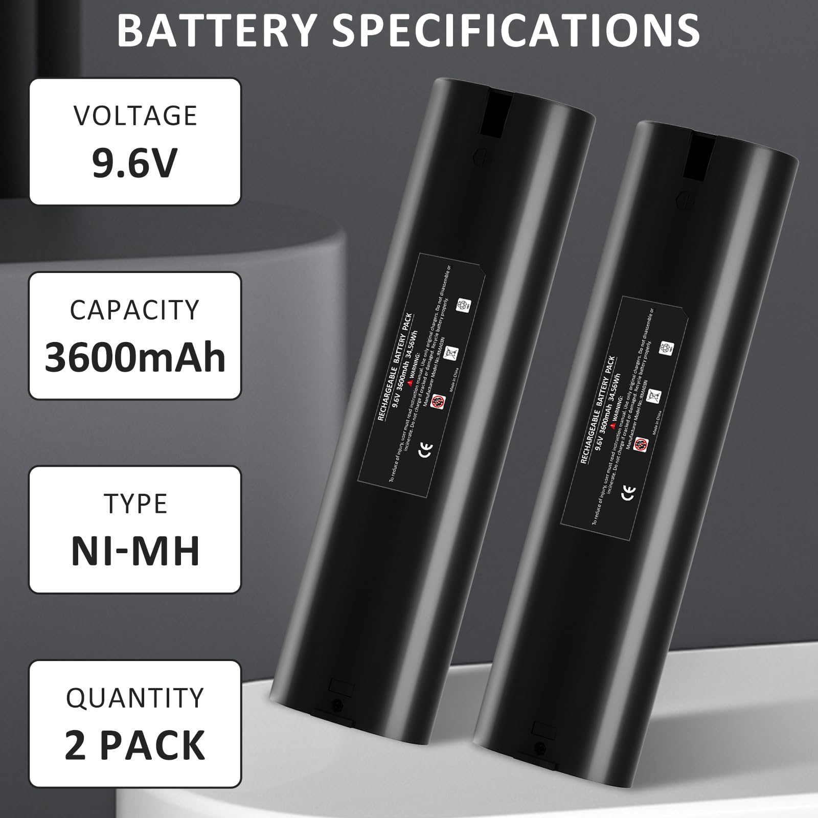 Munikind battery pack demonstrates Makita 9.6V compatibility for reliable operation.