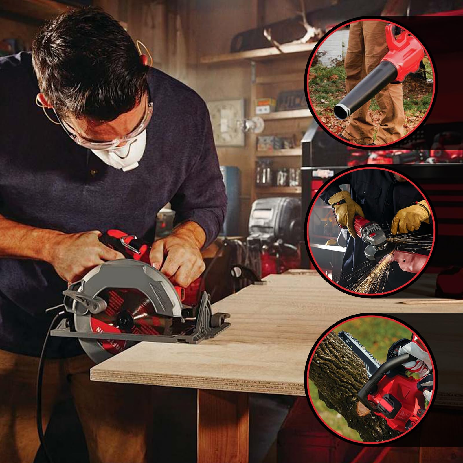 Munikind red 20V batteries clearly marked for Craftsman use