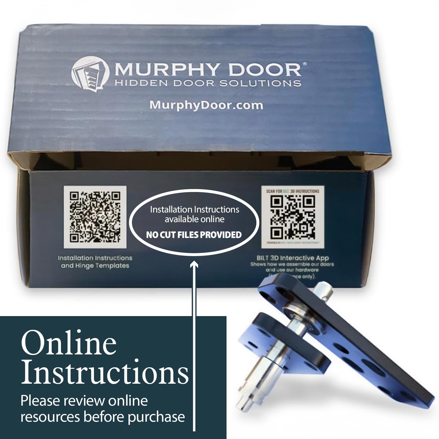 Murphy Door heavy-duty hinge tested to 300 lbs limits.