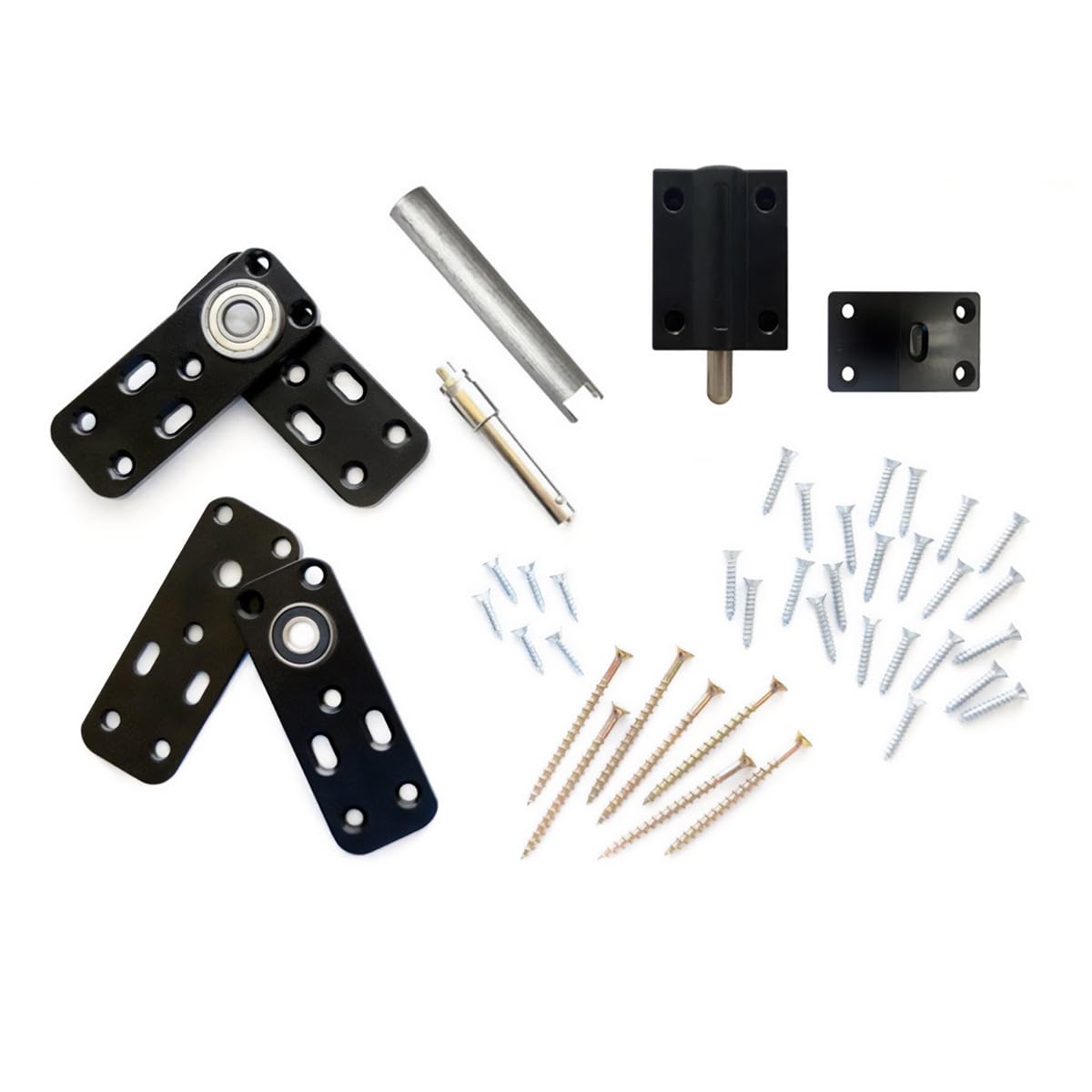 Murphy Door hidden hinge top and bottom assembly demonstrating flush fit and sturdy hardware.