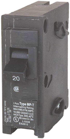 MP-T breaker seated in a Murray load center showing compatibility