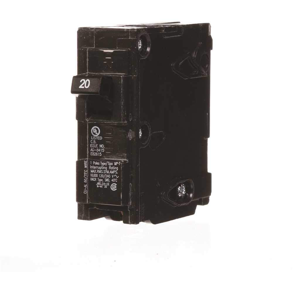 Murray MP120 20-Amp MP-T breaker front view ready for plug-in installation