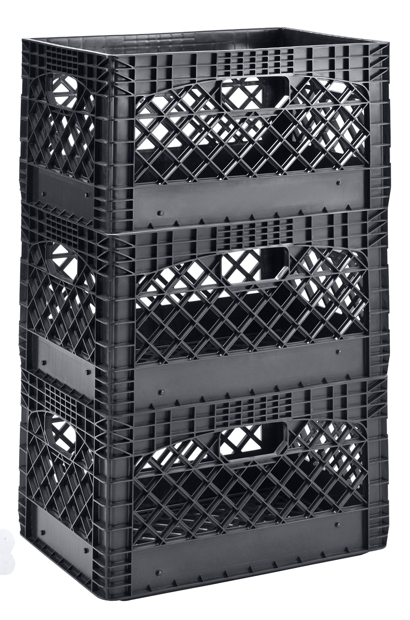 Milk Rack Muscle Rack PMK24QTB-3 24-Quart Heavy Duty Stackable Dairy Crates – 3 ...
