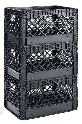Muscle Rack PMK24QTB-3 24-quart crate front view for garage organization