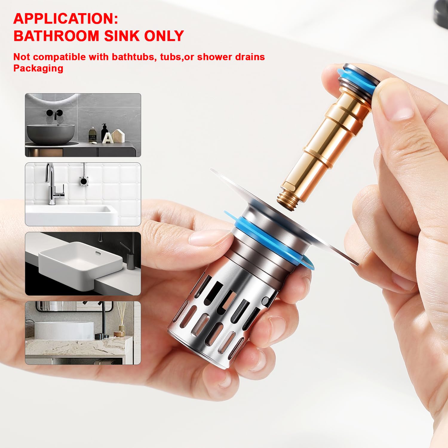 Mushu brass head assembly delivers durable bathroom sink performance and seal.