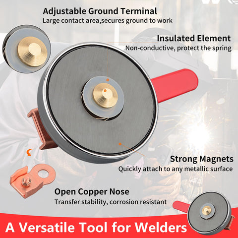 MUTUACTOR high-temperature-resistant clamp securing ferrous surfaces during welds