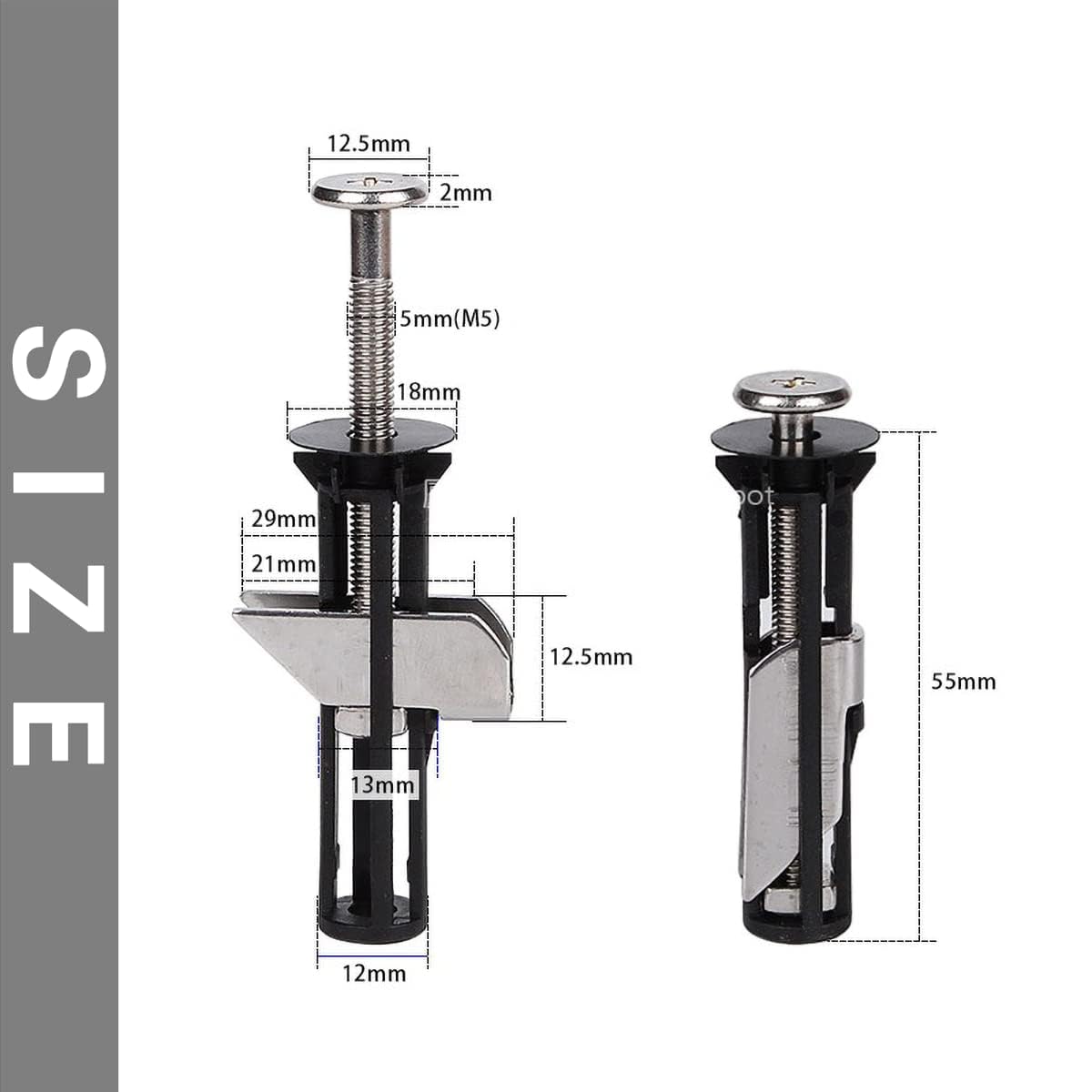 MUU seat bolts top tightening for screwdriver or hand install