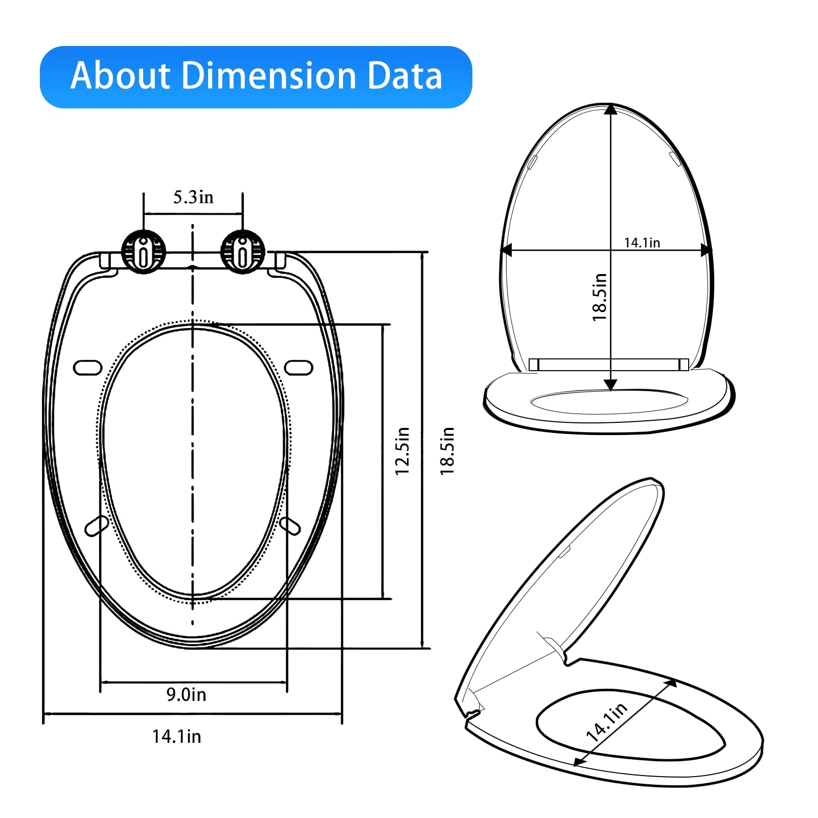 MUU quick release toilet seat for easy cleaning