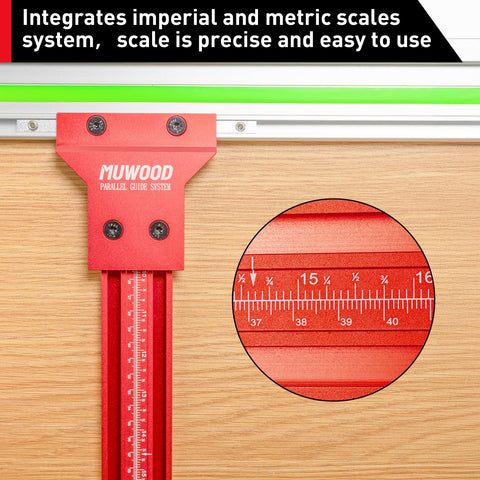 MUWOOD clear laser scale provides fast, readable measurements.