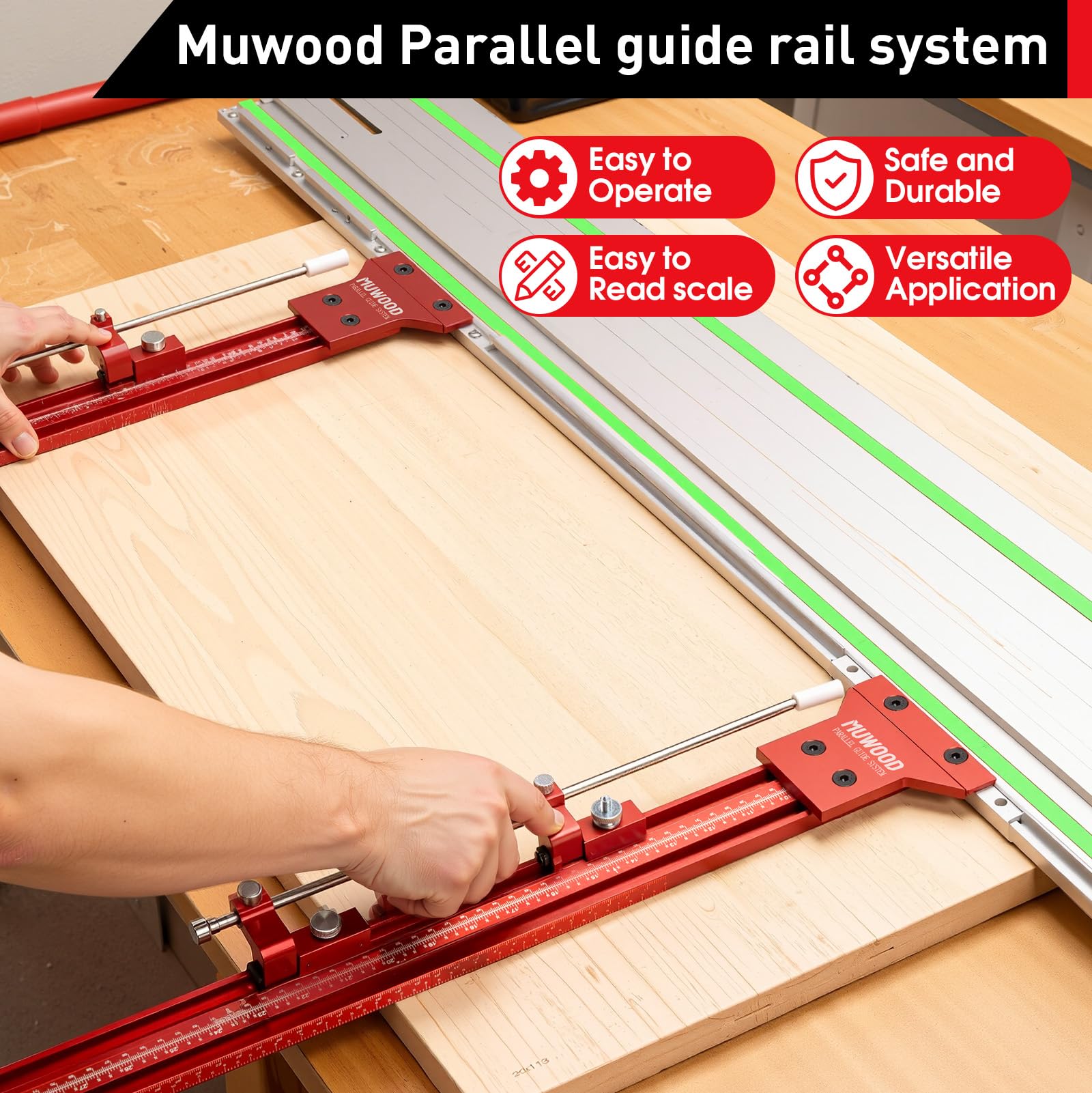 MUWOOD standard and narrow cuts scales for 0–48 inches versatility.