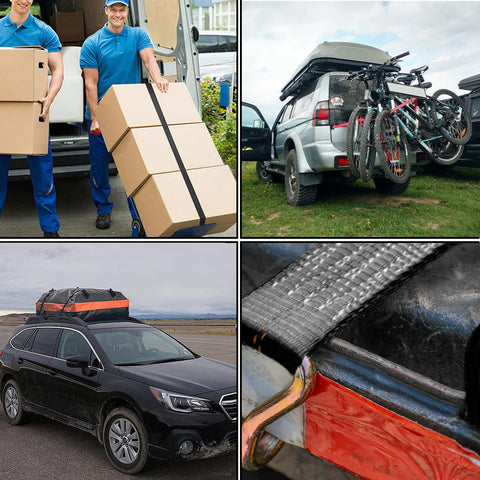 MUXHEL cargo ties protect luggage and ATVs during trips.