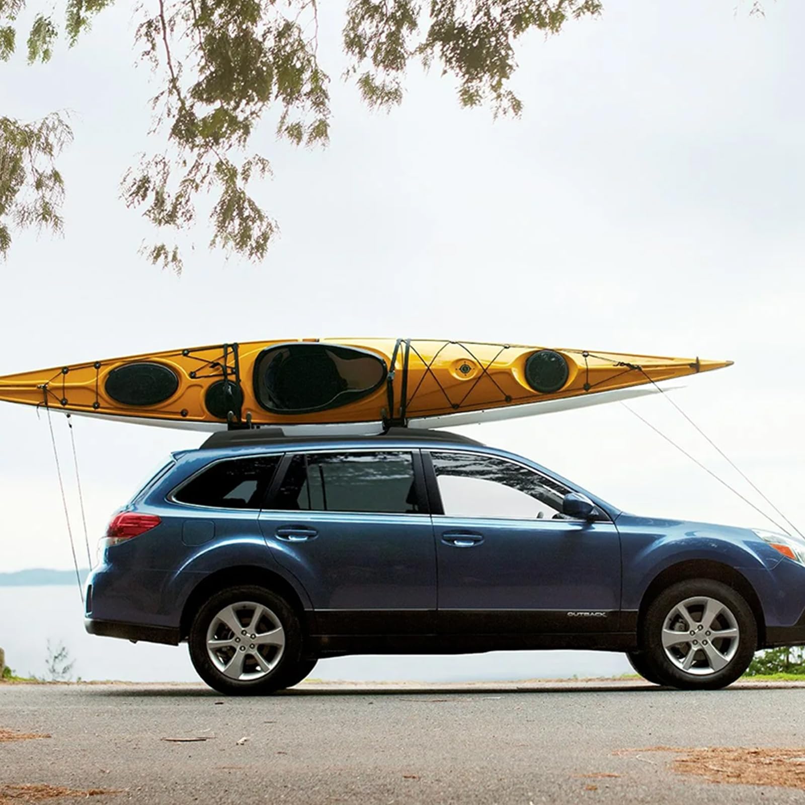 MUXHEL strap keeps kayaks secure during transport.