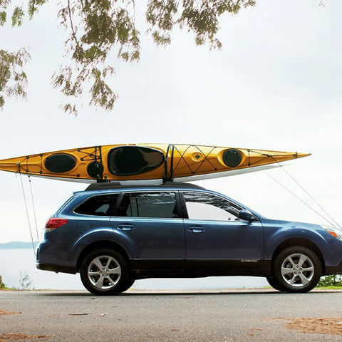 MUXHEL strap keeps kayaks secure during transport.