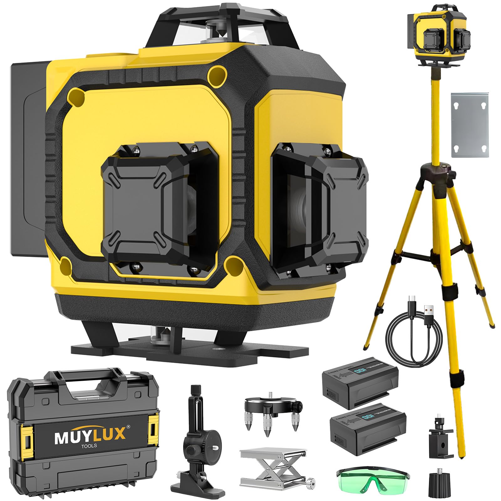 Muylux 16-line laser level with tripod for precise alignment