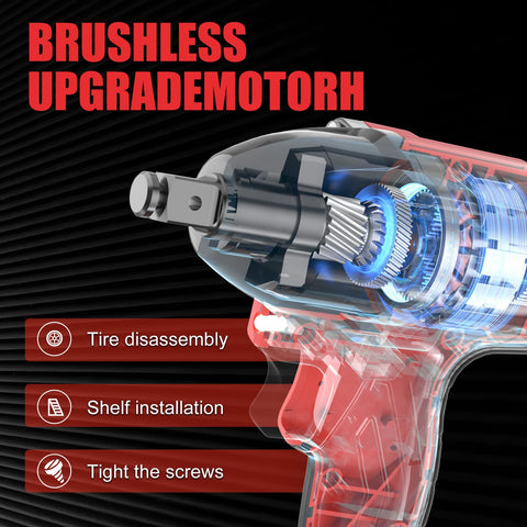 Muylux 20V battery powering the impact wrench for extended work