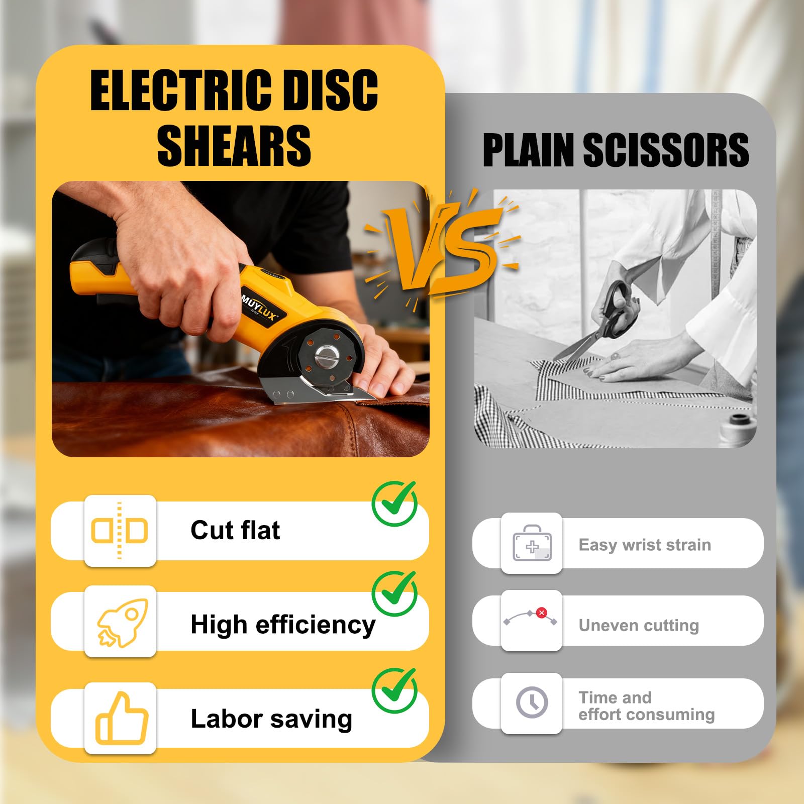 Muylux cordless scissor LED light aids precise cutting in dim spaces