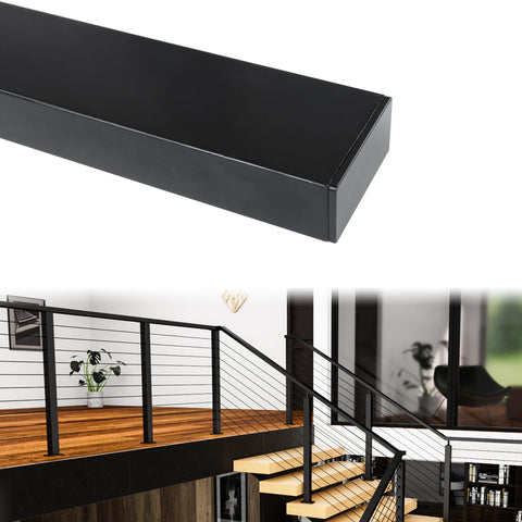 Muzata HT10 black cable railing handrail for 6ft6in outdoor decks.