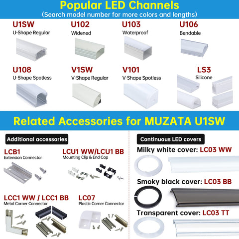 Muzata packaging includes six channels and all mounting hardware.