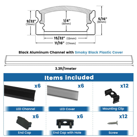 Muzata aluminum channel cross-section highlights heat dissipation design.