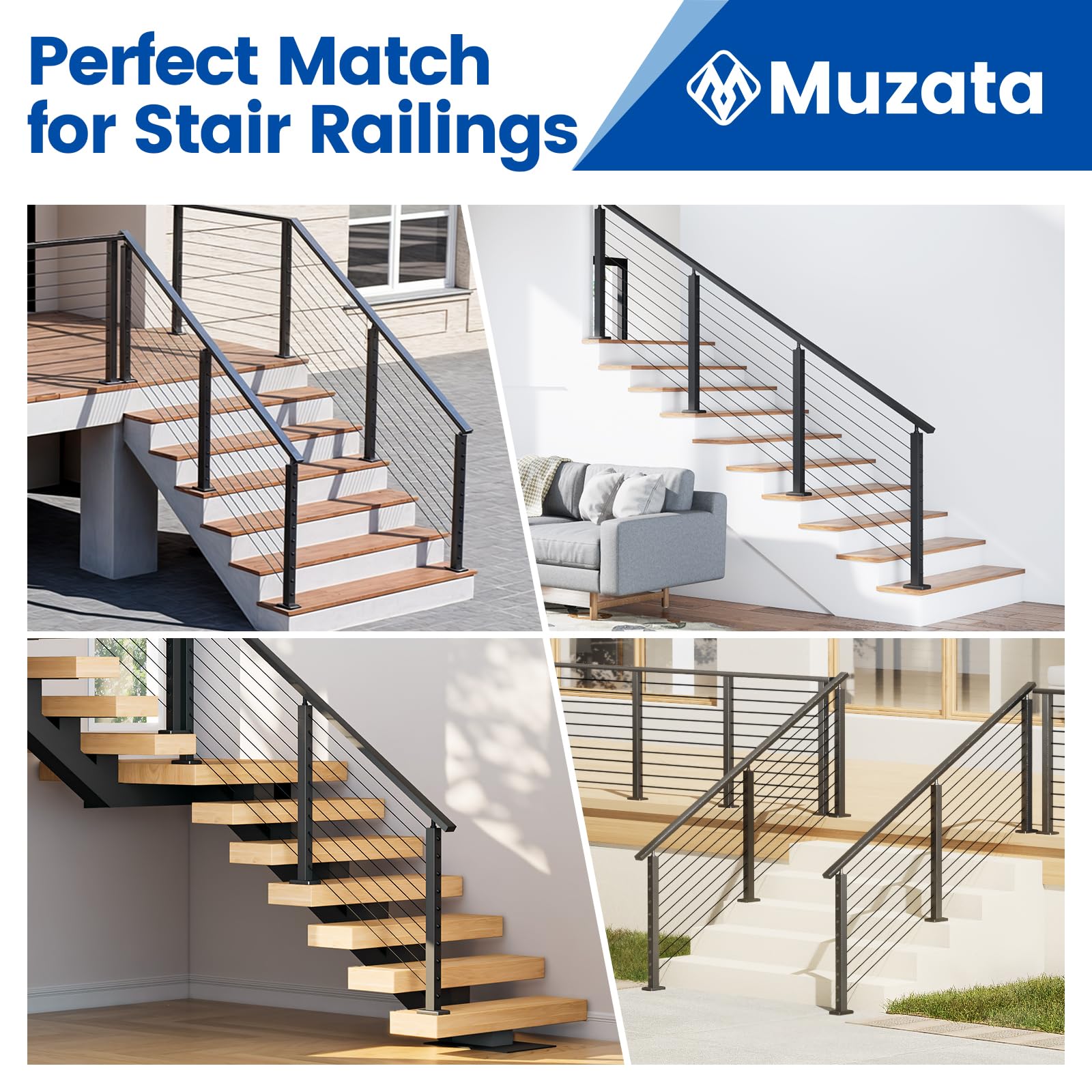 Muzata CB17 cable railing kit ensures reliable tension and easy installation