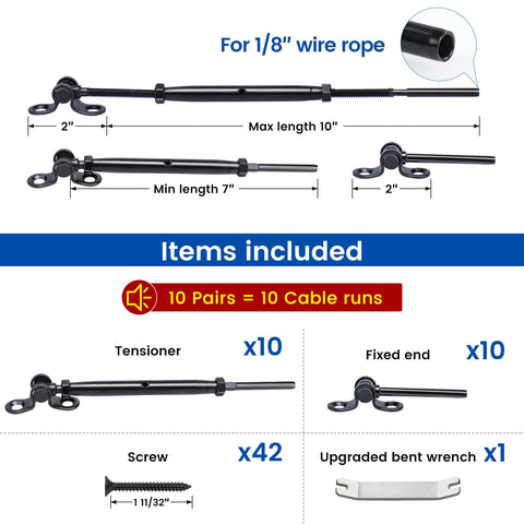 Muzata CK07 1-8in black terminals ready for durable cable connections