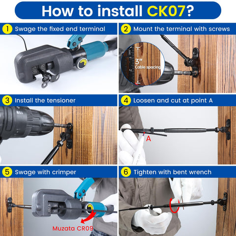 Muzata CK07 180-degree turnbuckle enables flexible layout for stairs