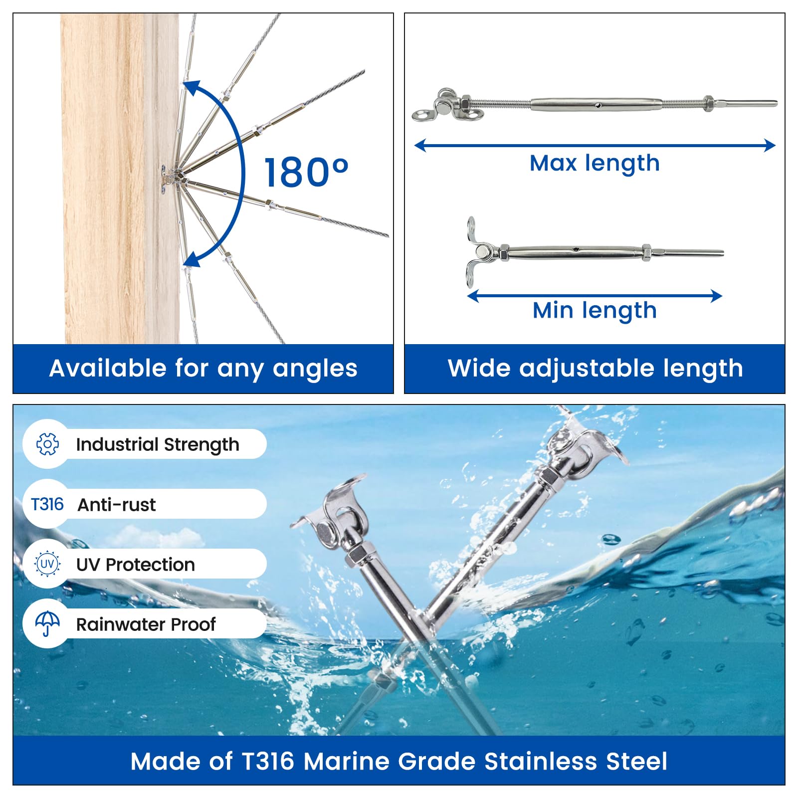 Muzata CK07 stainless steel deck screws ready for corrosion-resistant railing assembly.
