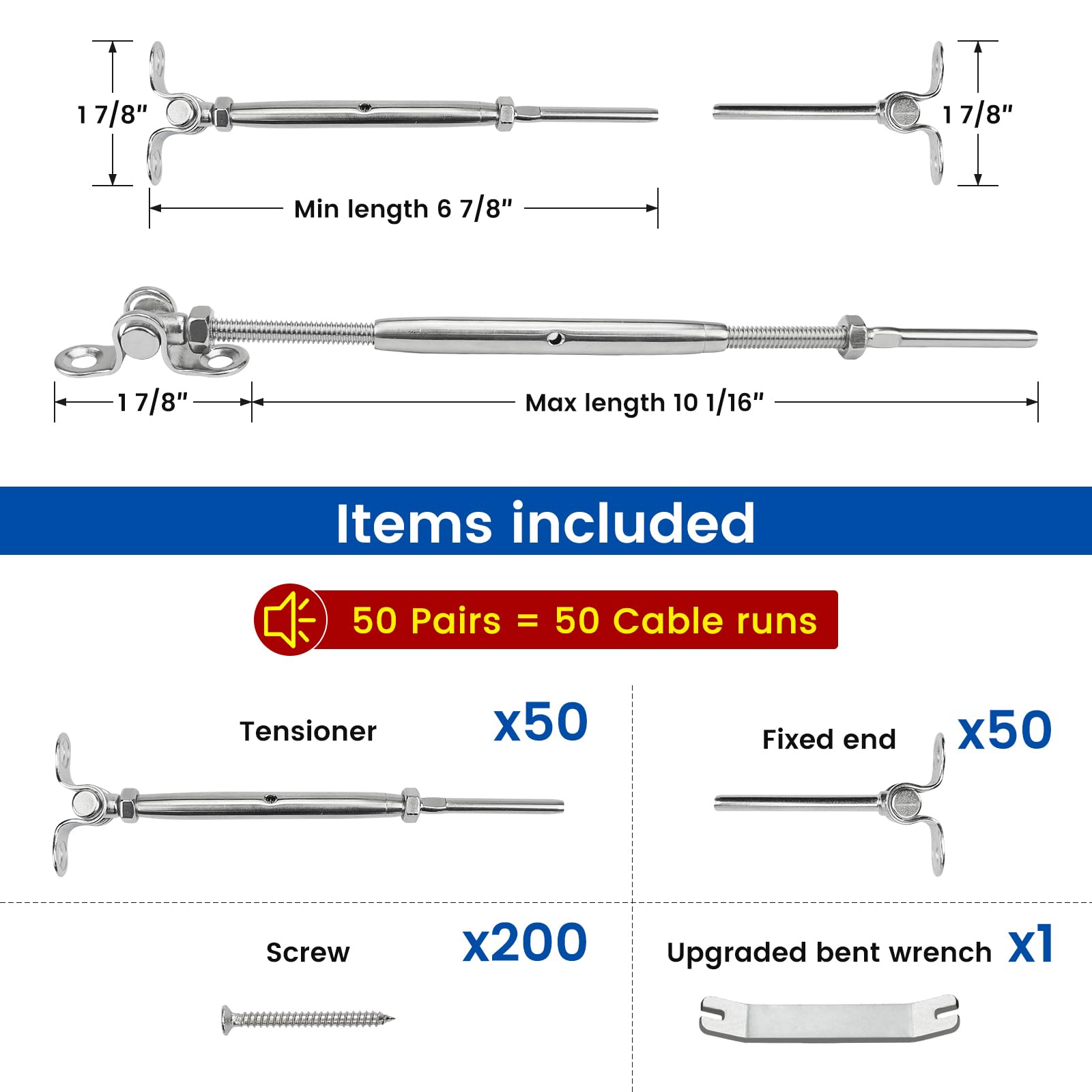 Muzata CK07 1/8 inch cable terminal shows quick setup for wood posts.