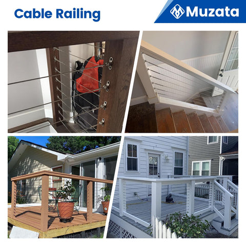 Muzata CK07 wood post installation kit suitable for multi-angle stairs and horizontal runs.