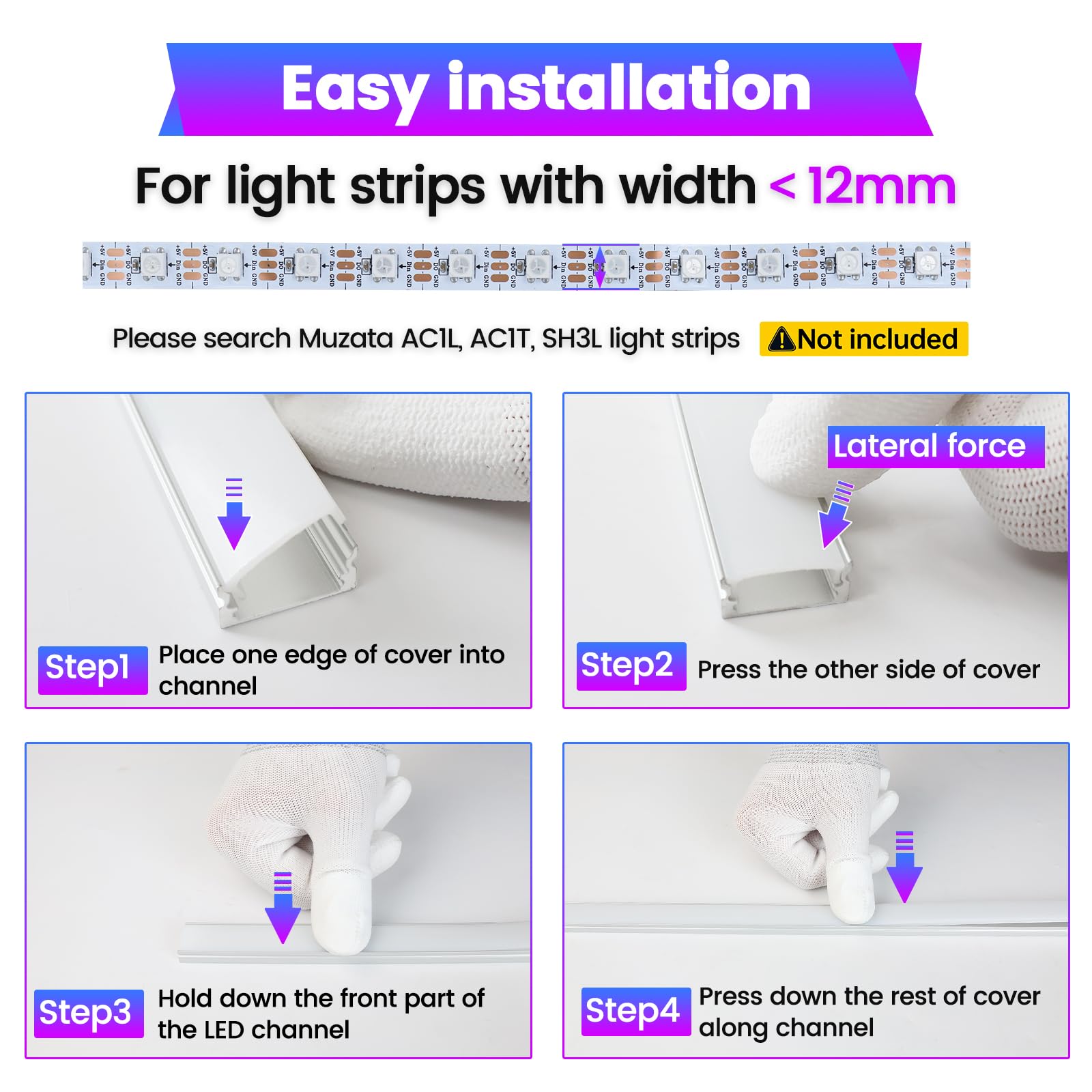 Muzata mounting clips keep channels firmly attached