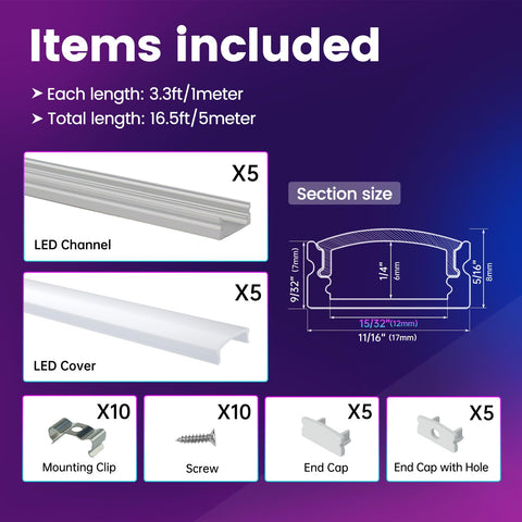 Muzata mounting clips simplify installation on walls, cabinets, or furniture.