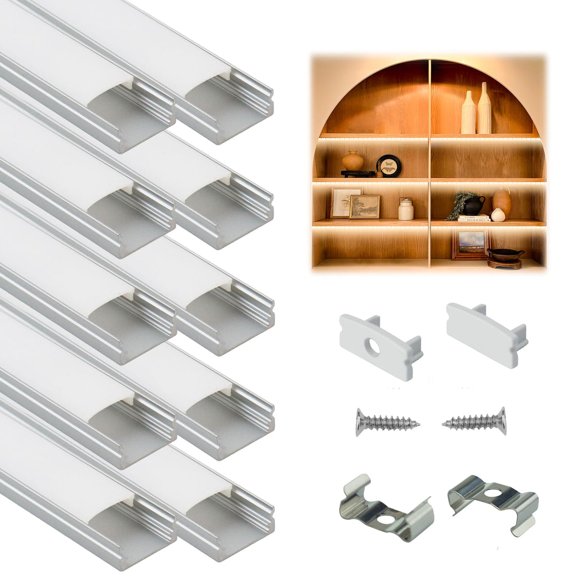 Muzata U1SW silver aluminum LED channel for clean lines
